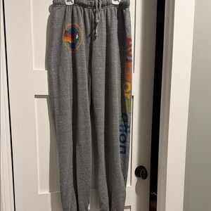 Aviator Nation Gray Sweatpants with Rainbow Logo